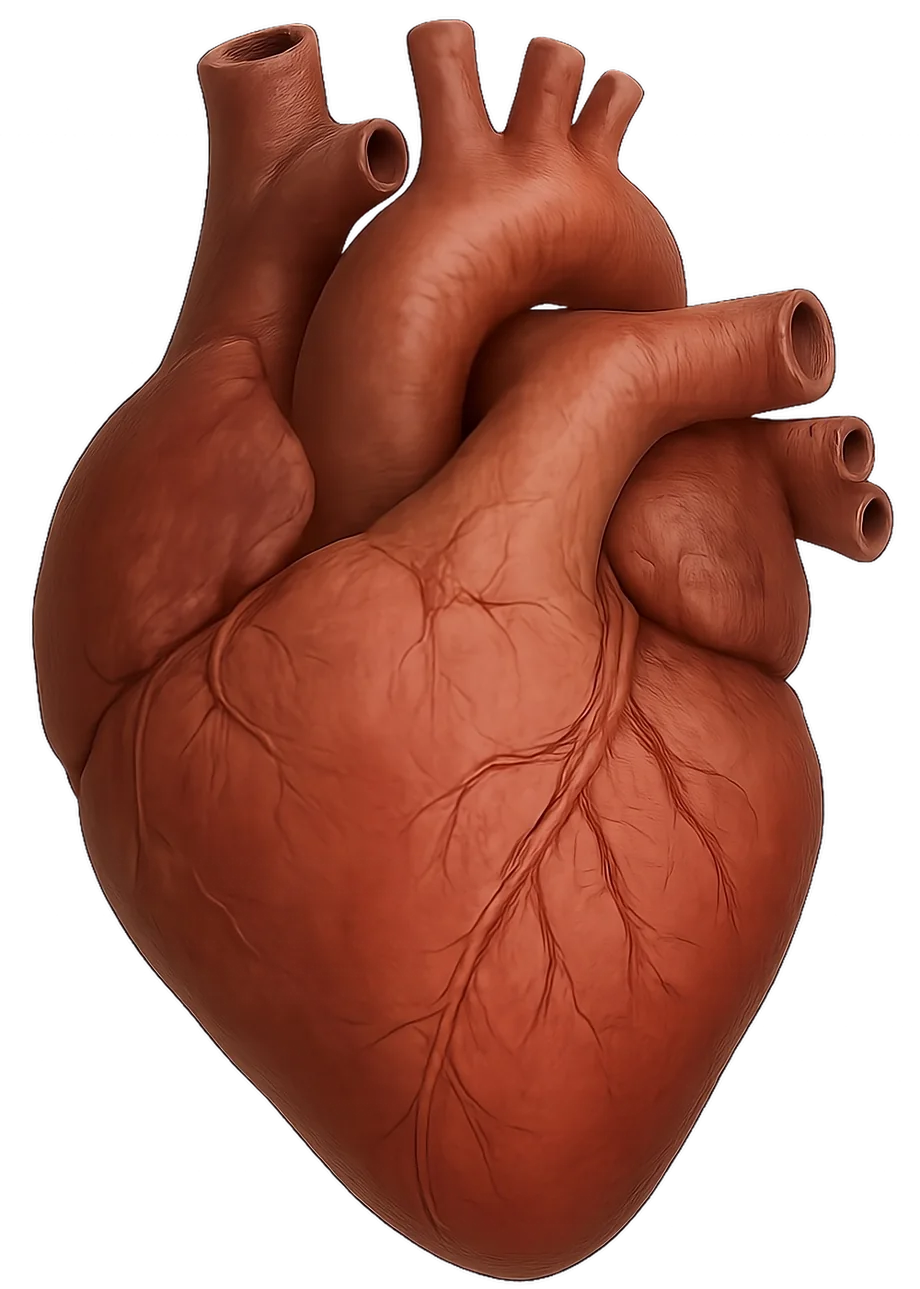 Ilustración anatómica de corazón para atención cardiovascular